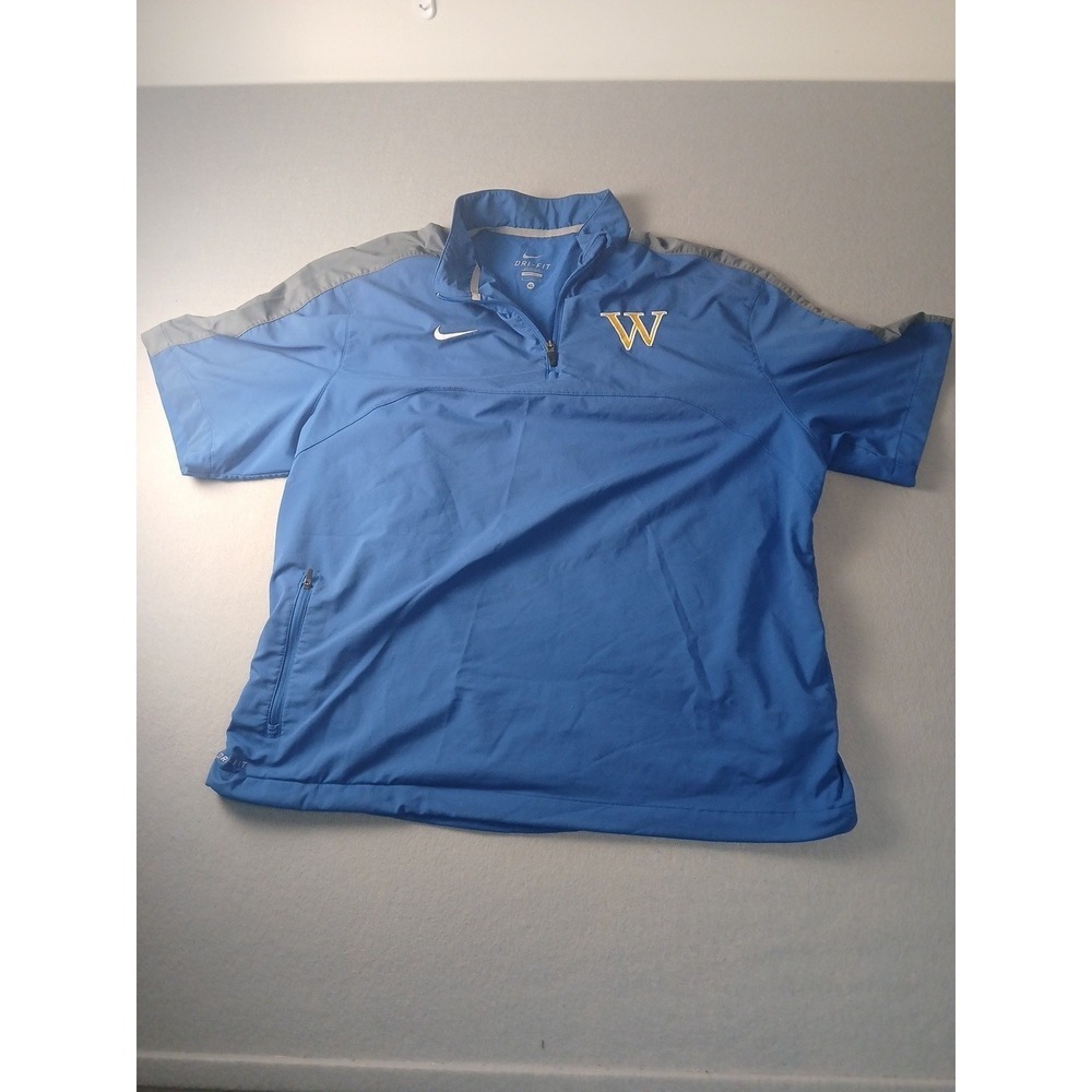 NIKE DRI-FIT ON FIELD WU  Washington  Huskies 1/4 ZIP PULLOVER BLUE MENS Xl!